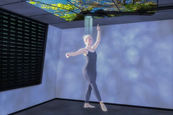 A hologram dancer (3d mixed media) — Stock Photo, Image