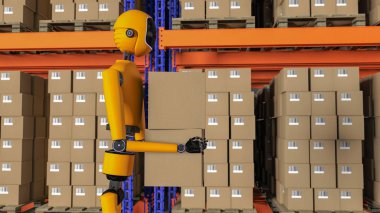 bir robot depo işçisi