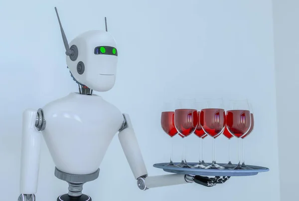 A service robot serving wine