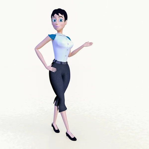 Una donna d'affari personaggio cartone animato — Foto Stock