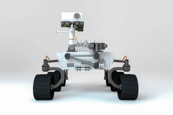Ein Mars-Rover vor weißem Hintergrund (3D-Darstellung) — Stockfoto