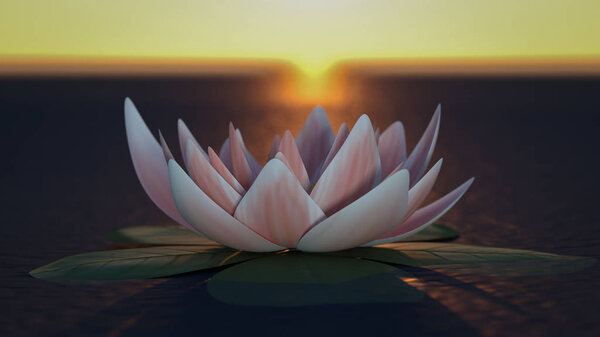 a mystical lotus blossom (3d rendering)