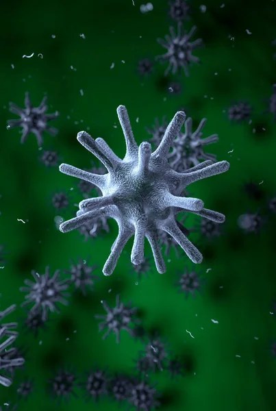 Крупним Планом Інфекційний Вірус Рендеринга — стокове фото