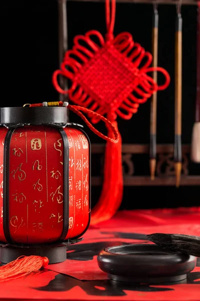 Spring Festival materials such as couplets, lanterns, pen and ink, and ingot