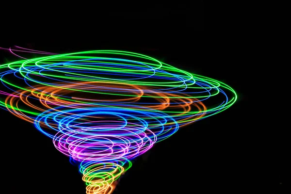 Colorful light paintings on a black background