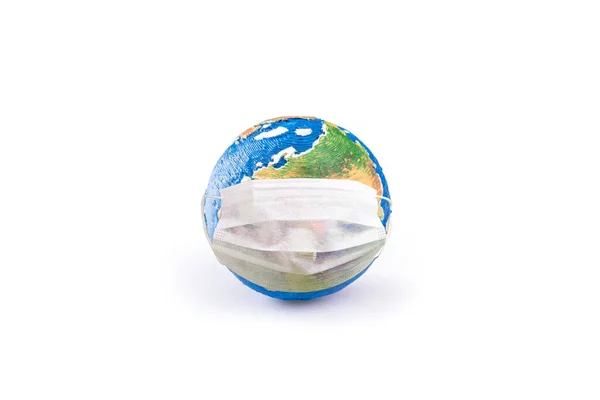Model earth with a mask