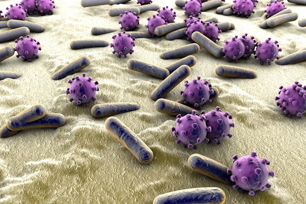 Bakterier och virus illustration — Stockfoto