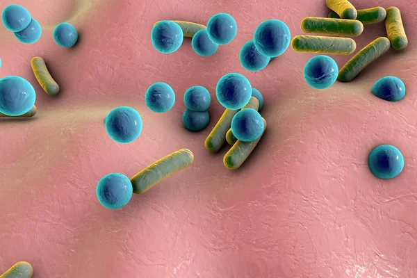 Illustrazione di batteri e virus — Foto Stock