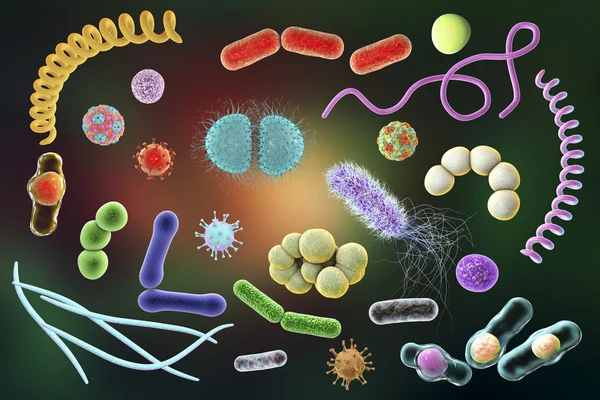 Micróbios de diferentes formas — Fotografia de Stock