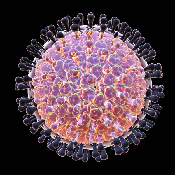 黒の背景に分離されたロタウイルス — ストック写真