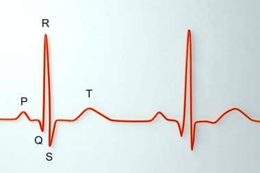 Elektrokardiyogram açık renkli labeles ile