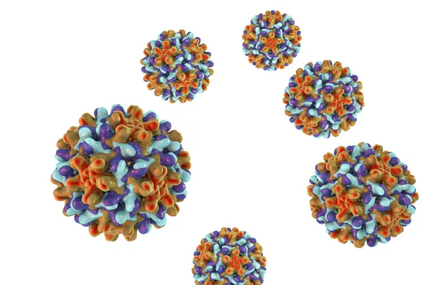 Vírus da hepatite B isolado em fundo branco — Fotografia de Stock