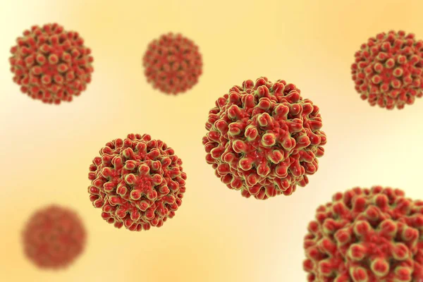 Vírus da hepatite B sobre fundo colorido — Fotografia de Stock