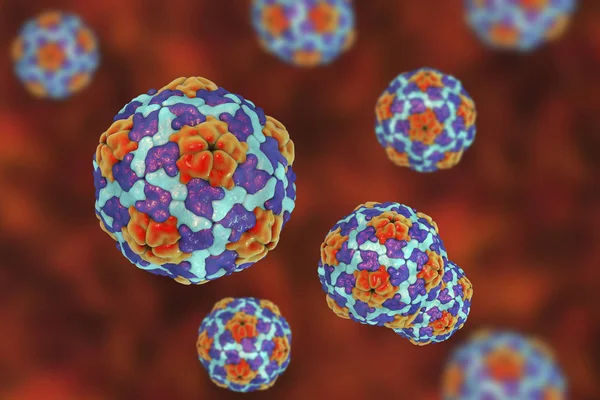 Heptitis A virus på färgstarka bakgrund — Stockfoto