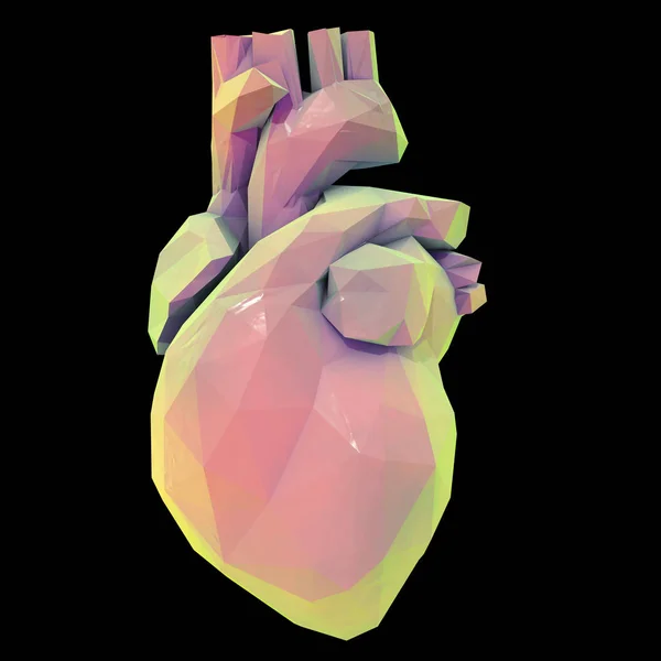 Low polygonal heart — Stock Photo, Image