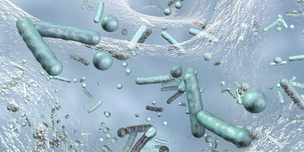 Antibiotikaresistenta bakterier inuti en biofilm — Stockfoto
