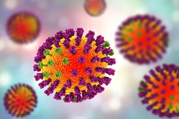 Иллюстрация вирусов гриппа — стоковое фото