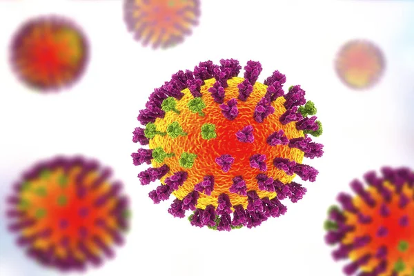 Иллюстрация вирусов гриппа — стоковое фото