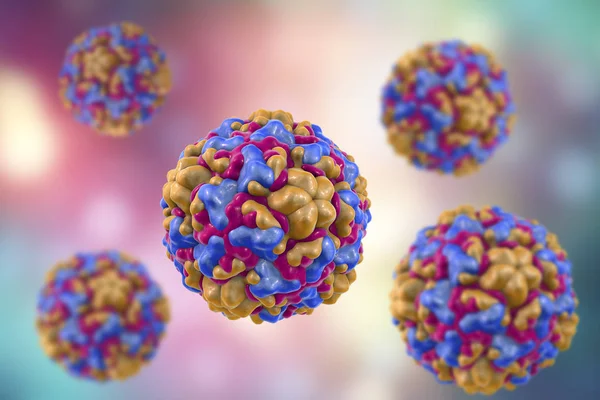 Rhinovirus, virus causano comune raffreddore e rinite — Foto Stock
