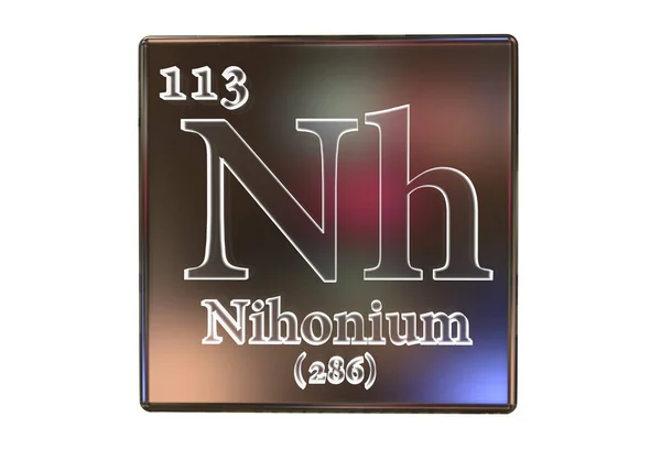 Nihonium, nh, ein kürzlich entdecktes synthetisches chemisches Element — Stockfoto