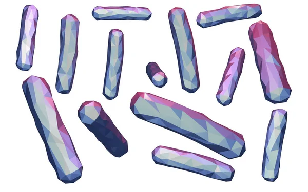 Bactérias de baixa poligonal Mycobacterium tuberculosis isoladas sobre fundo branco — Fotografia de Stock
