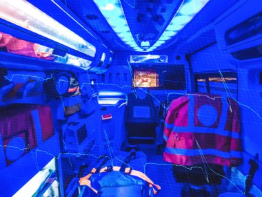 Bir ambulans çift pozlama.