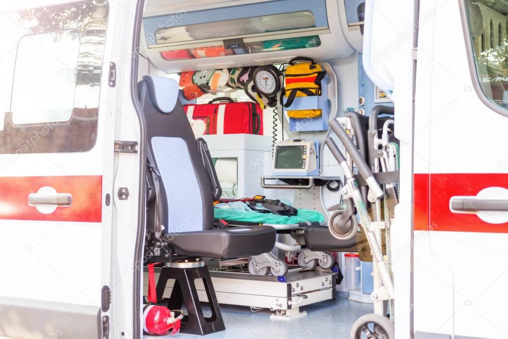 Inside the ambulance