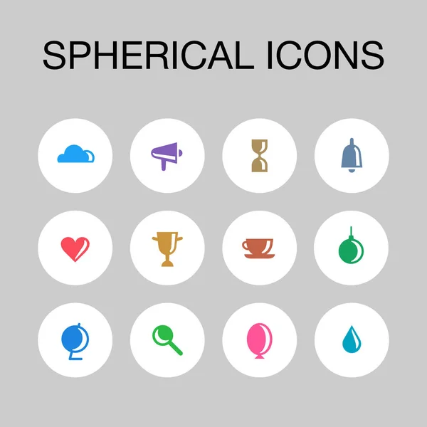 Küresel Icons set. Üzerinde renkli beyaz. Daireler. — Stok Vektör