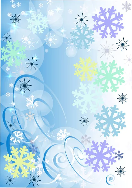 Winter achtergrond met sneeuwvlokken. Kan worden gebruikt als spandoek of poster. Vectorillustratie. — Stockvector