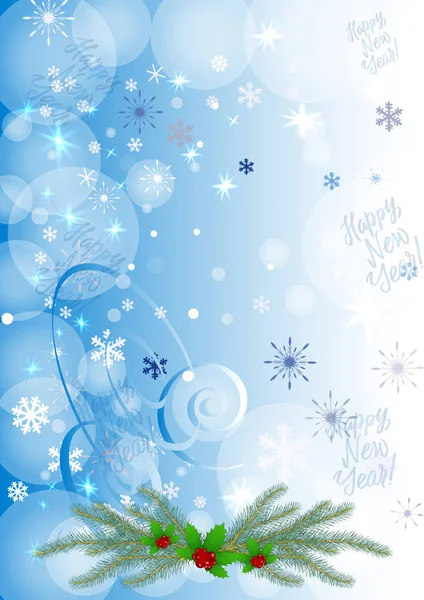 Winter background with berry and snowflakes. Can be use as banner or poster.Vector illustration — Stock Vector