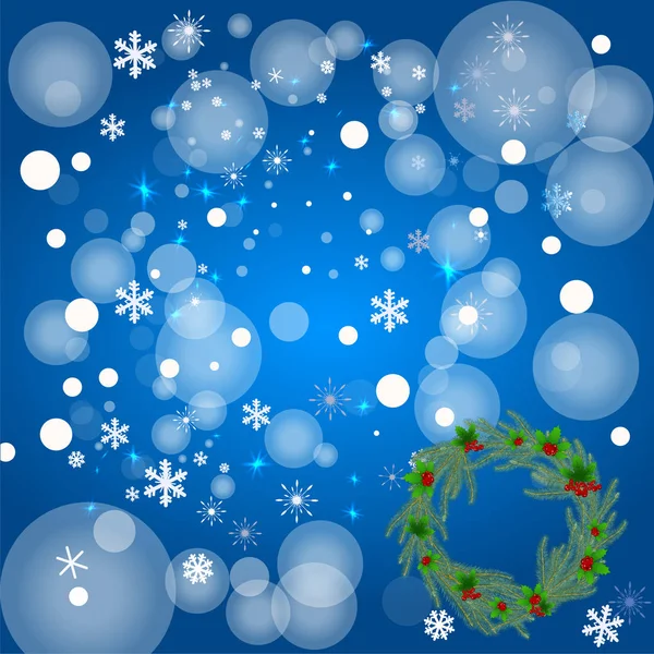 Winter background with berry and snowflakes. Can be use as banner or poster.Vector illustration — Stock Vector