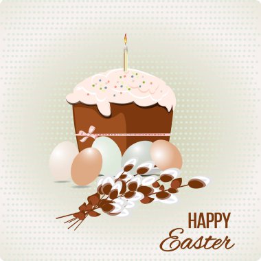 Mutlu Paskalya tebrik kartı vektör çizim olduğunu.