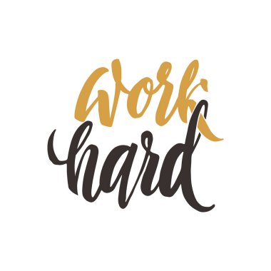 Çok iş var. Kavramsal el yazısı ifade. Elle çizilmiş tipografi poster. Kaligrafi tasarım.