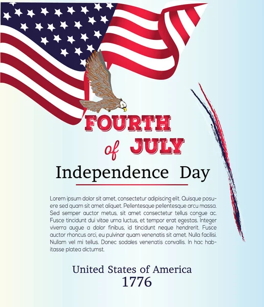 Happy Independence Day Poster, 4th of July. — Stock Vector