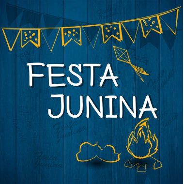 Festa Junina Brezilya konu Festivali. Folklor tatil. Bir vektör çizim olduğunu.