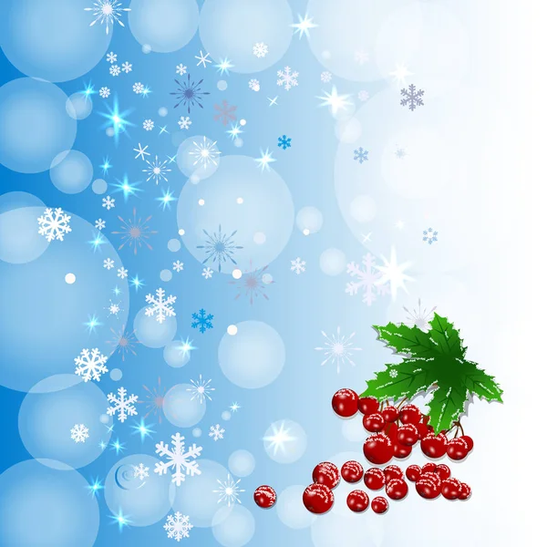 Fondo de invierno con copos de nieve de color. Puede ser utilizado como banner o poster.Vector ilustración — Vector de stock