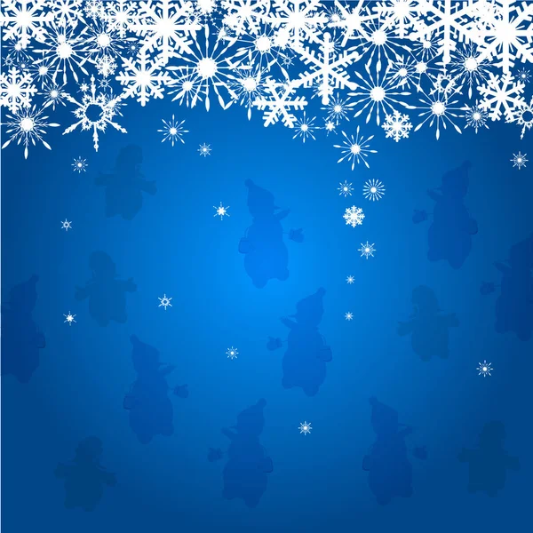 De achtergrond van de winter met figuur en sneeuwvlokken. Kan worden gebruikt als spandoek of poster. Vectorillustratie. — Stockvector