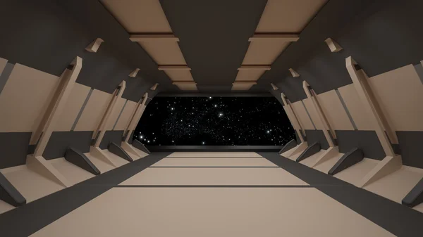 Sci-Fi koridor iç design.3d işleme