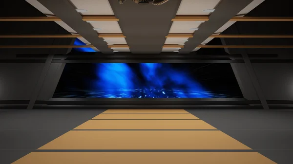 Дизайн интерьера научно-фантастического коридора — стоковое фото