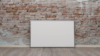 Boş resim çerçeveleri 3d render ile iç