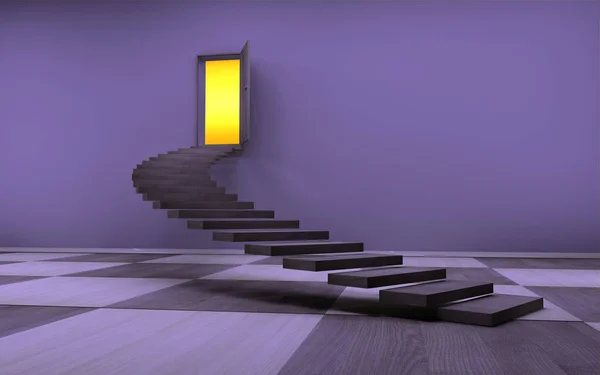螺旋楼梯 3d 渲染 — 图库照片