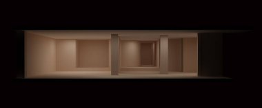 boş oda 3d rendering