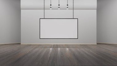 Boş resim çerçeveleri 3d render ile iç