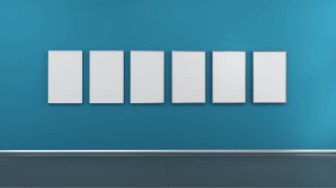 Boş resim çerçeveleri 3d render ile iç