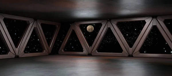 Space environment  ready for comp of your characters 3D renderin — Stock Photo, Image