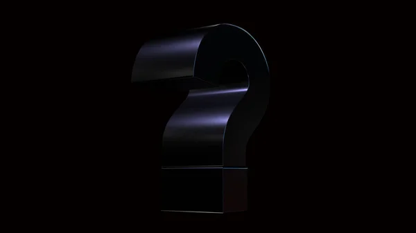 Oscuro pregunta símbolo 3D renderizado — Foto de Stock