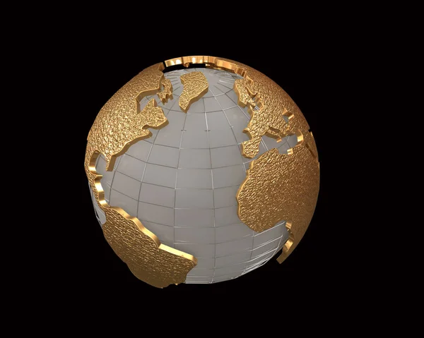 Gold globe 3d rendering — Stock Photo, Image