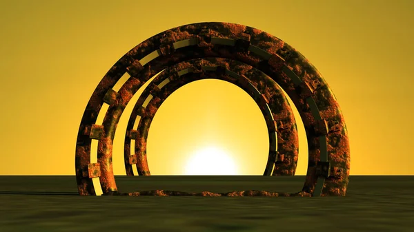 Weltraumtor in eine andere Welt 3D-Rendering — Stockbild Space Gate 3D Rendering — Stockfoto