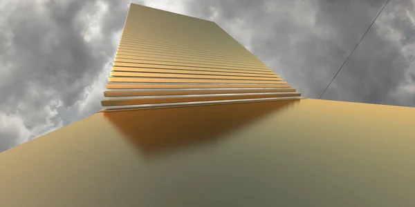Escada de ouro 3d renderização — Fotografia de Stock