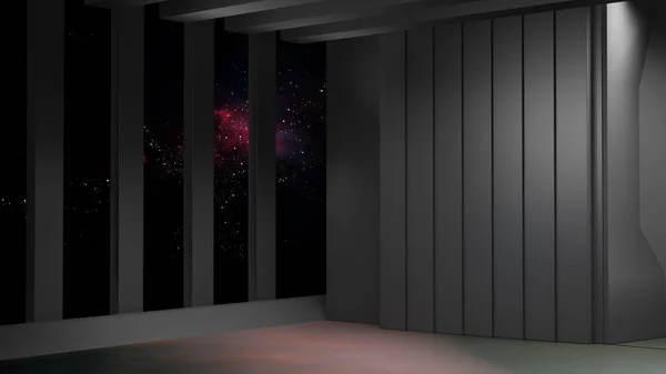 Entorno espacial, listo para el borrador de sus personajes.3D renderin —  Fotos de Stock